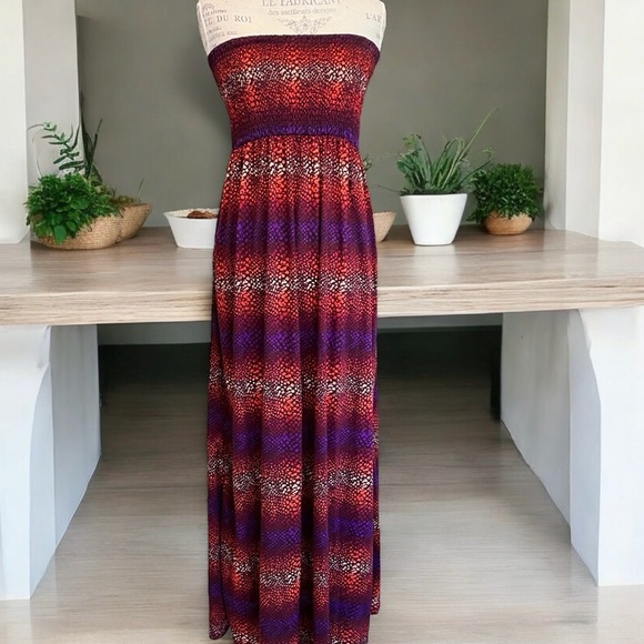 Gorgeous strapless maxi dress Fire Los Angeles size M - Picture 2 of 16